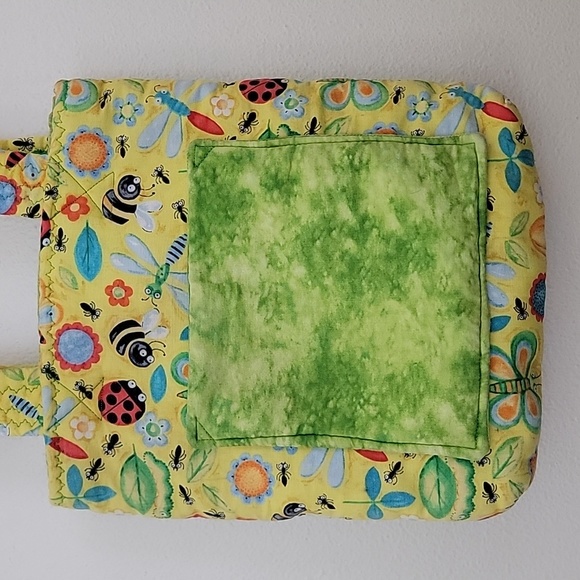 Colorful Insect Print Quilted Fabric Small Purse - Picture 4 of 14